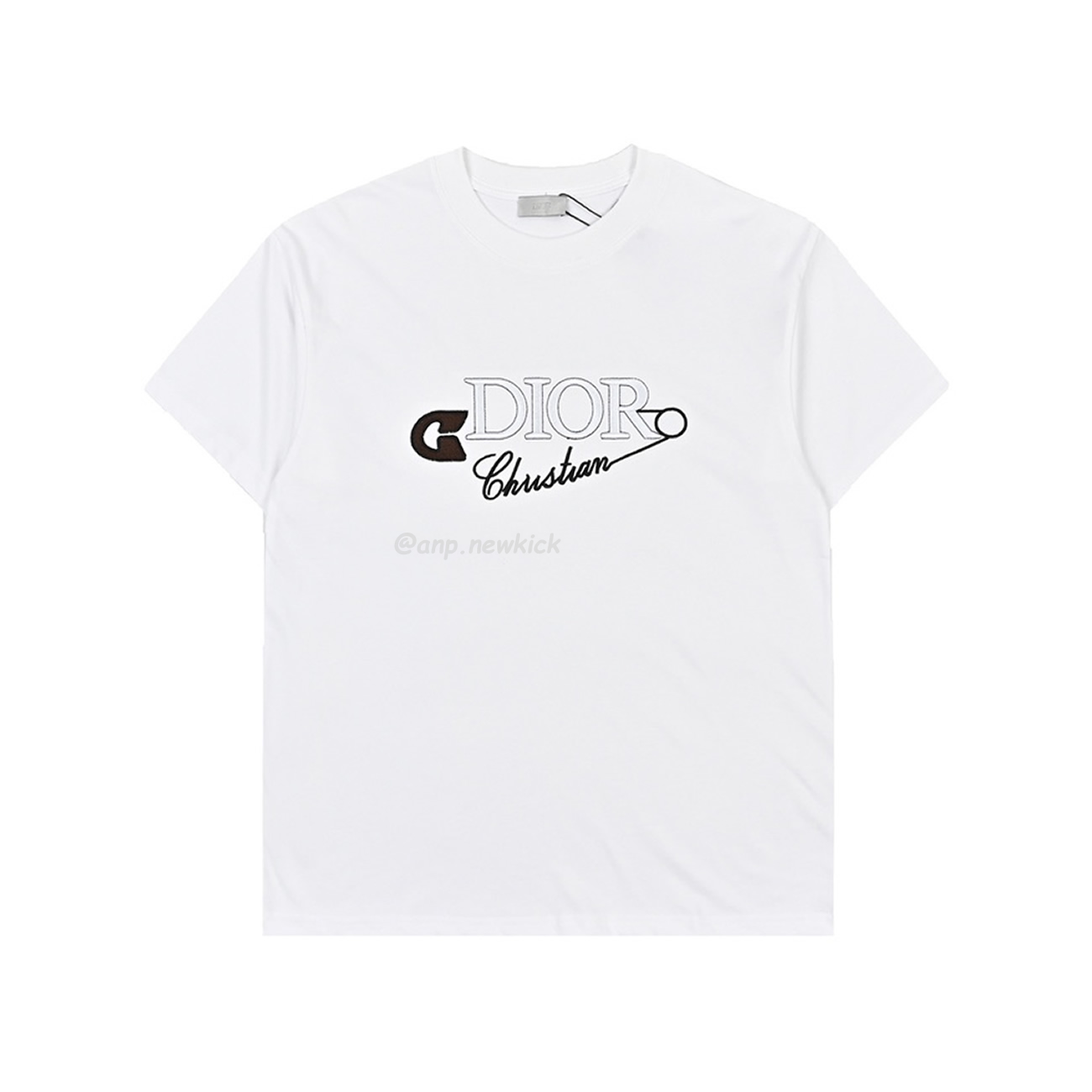 Dior 24ss Pin Logo Contrasting Embroidered Short Sleeved T Shirt (2) - www.newkick.org
